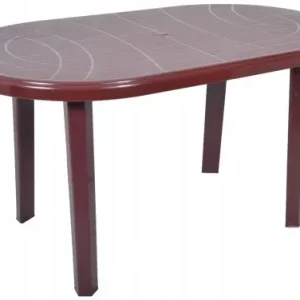 Stół ogrodowy plastikowy JANTAR bordowy 135x80 cm Ostatnie sztuki