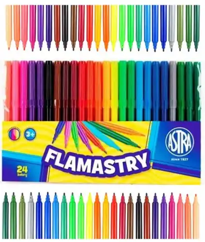 Dodaj do koszyka Flamastry szkolne mazaki 24 kolory Astra
