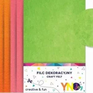 Filc dekoracyjny kolorowy neonowy A4 8 arkuszy Oferta