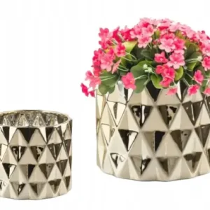 Osłonka ceramiczna złota glamour 13x12cm elegancka Oferta