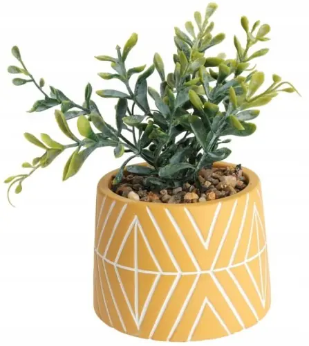 Wyjątkowa oferta Roślina sztuczna w cementowej doniczce ozdobna 9,5x16 cm
