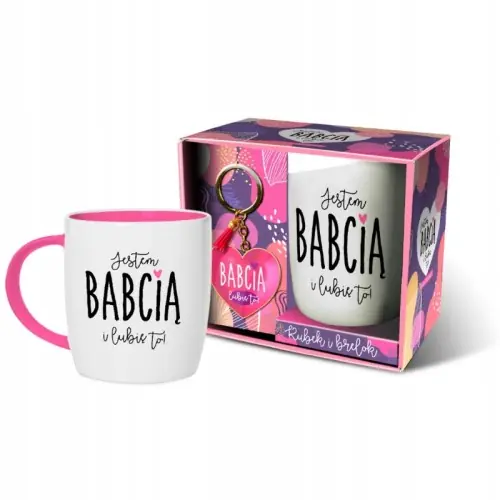 Zestaw na dzień babci kubek 350 ml + brelok z napisem Szybka dostawa