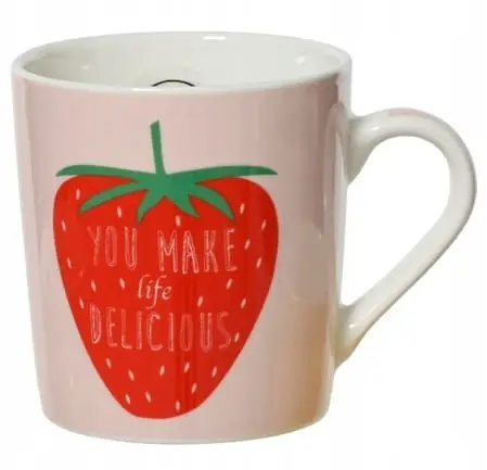 Kubek porcelanowy z uchem 200ml 8,6x7,7cm Truskawka i pomarańcza Bezpieczne zakupy