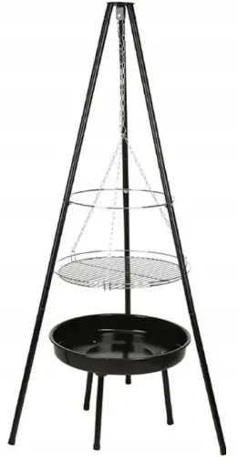 Oferta Grill wiszący z paleniskiem 52cm Stalowy czarny z rusztem chromowanym