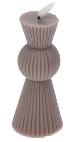 Świeca LED żebrowana 6,5x14,5cm Z efektem migotania płomienia Hit sprzedaży
