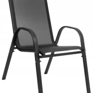 Kup teraz Krzesło ogrodowe czarne 55x72x91cm Stalowa konstrukcja