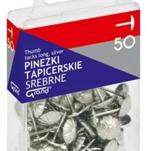 Pinezki tapicerskie 50 sztuk srebrne długość 15mm metalowe Bezpieczne zakupy