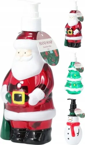 Nowy Mydło w płynie z pompką 310 ml dozownik świąteczny design mikołaj choinka bałwanek 1szt