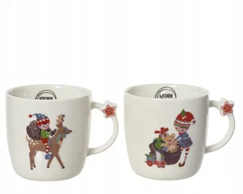 Kubek porcelanowy świąteczny czerwone ucho 300ml 1szt Oferta czasowa