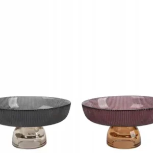 Premium Patera szklana okrągła na nóżce mała elegancka 15cm 1szt