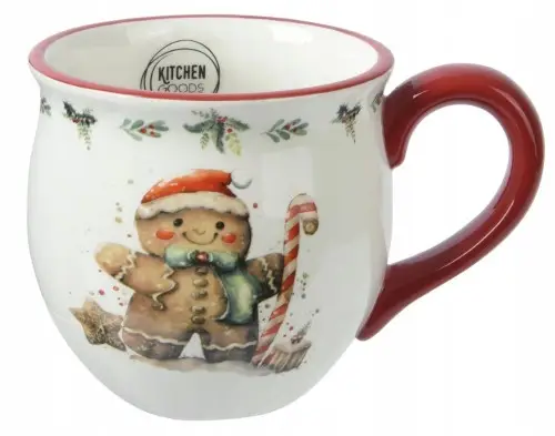 Kubek świąteczny z dolomitu ciastek duży biały 300 ml 1szt Popularny