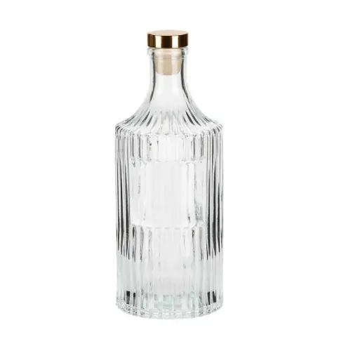 Butelka szklana ozdobna karafka na wino sok ze złotym korkiem 500ml 1szt Dodaj do koszyka
