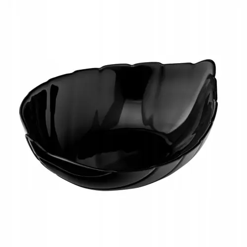 Dostępne od ręki Miska szklana salaterka liść czarna uniwersalna 17,5cm 330ml 1szt