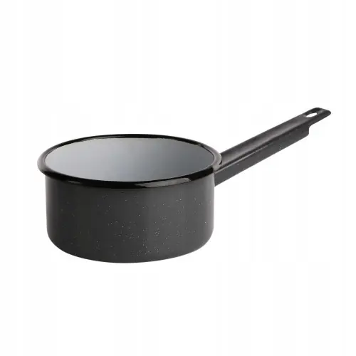 Rondelek metalowy emaliowany mały garnek nakrapiany szary 1L 1szt Promocja