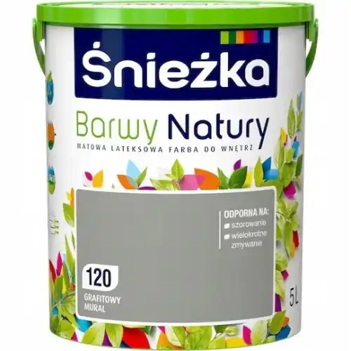 Śnieżka Barwy Natury lateksowa farba do wnętrz Grafitowy Mural 5L Najlepsza cena