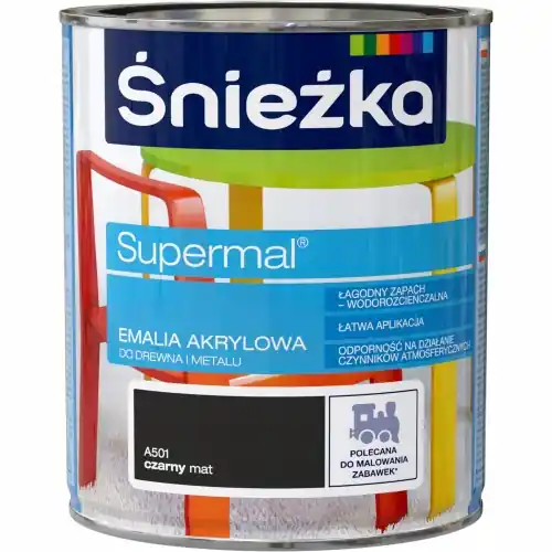 Śnieżka Eko Supermal emalia akrylowa Czarny Mat 0,8L Bezpieczne zakupy