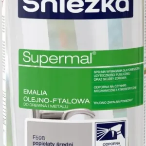 Nie przegap Śnieżka Supermal emalia olejno-ftalowa drewno metal popielaty połysk 0,8L