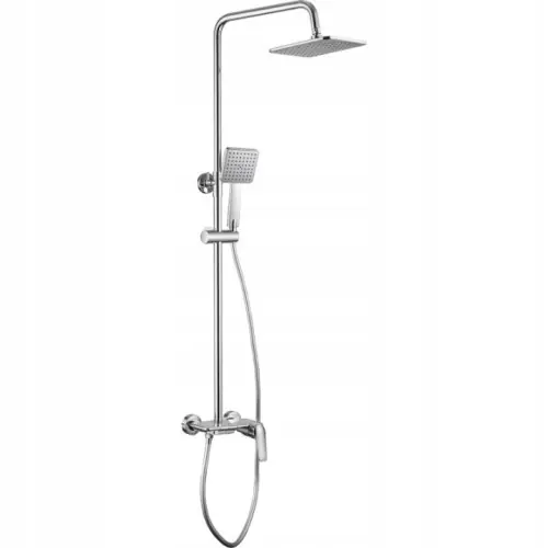 Wyjątkowa oferta Zestaw prysznicowy natynkowy deszczownica z baterią Anti-Calc chrom Boro