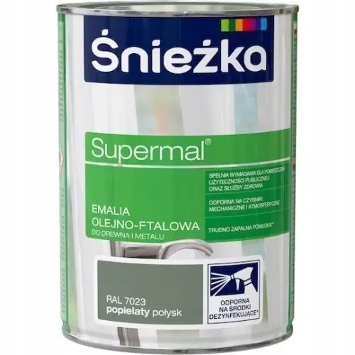 Śnieżka Supermal emalia olejno-ftalowa drewno metal Popielaty połysk 0,8L Oferta