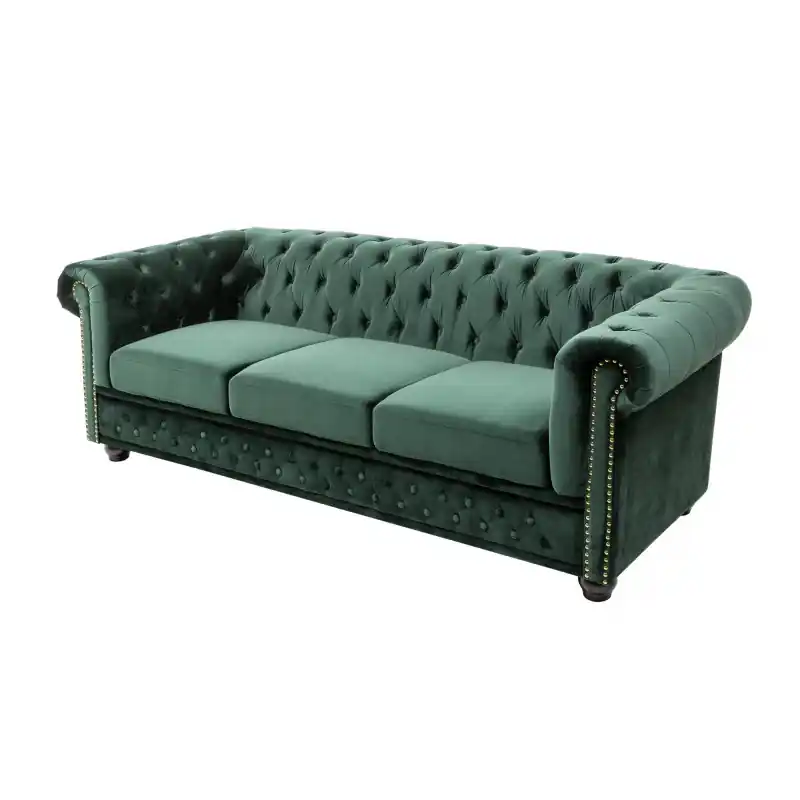 Łatwy zwrot Sofa Niagara 3 aksamit zielony - Invicta