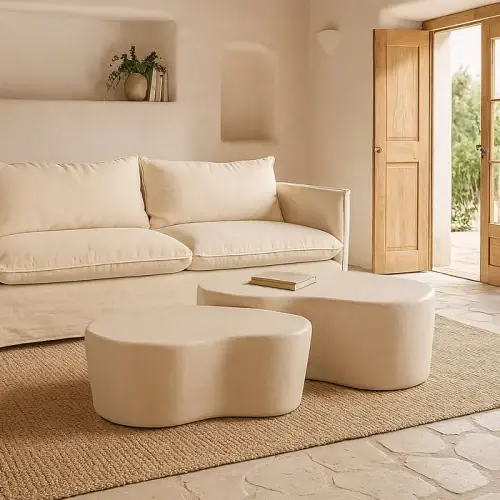 Stolik kawowy biały mdf Wilma 125,50 X 81 X 46 CM | Ixia Wyprzedaż