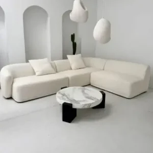 Sofa modułowa lewa 3-częściowa Amarone Lux - Kremowa | Monnarita Najlepsza cena