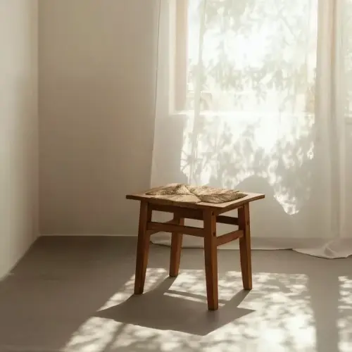 Taboret z drewna tekowego - naturalny | Denzzo Tylko dziś