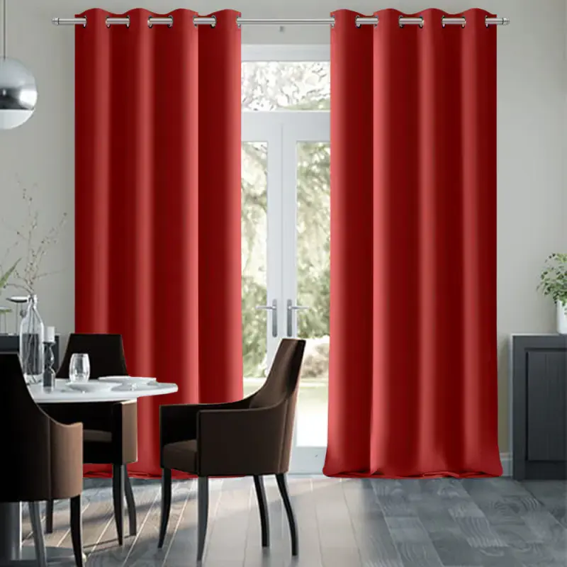 Cena promocyjna Komplet 2szt. zasłon gładkich czerwonych na przelotkach 145x250cm FELICIA