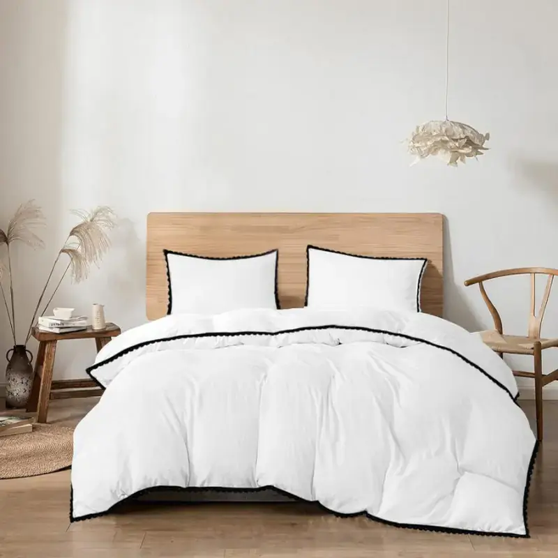 Wyprzedaż Komplet białej pościeli z koronką 160x200cm WHITE CORDONA