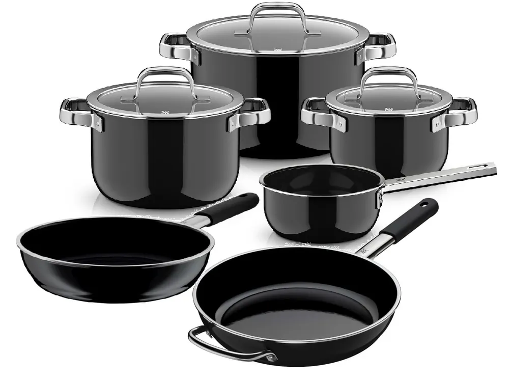 Wysoka jakość WMF Fusiontec PRO Black zestaw garnków i patelni 6 cz.