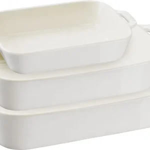 Ostatnia szansa Staub Cooking - Zestaw 3 półmisków prostokątnych, biały