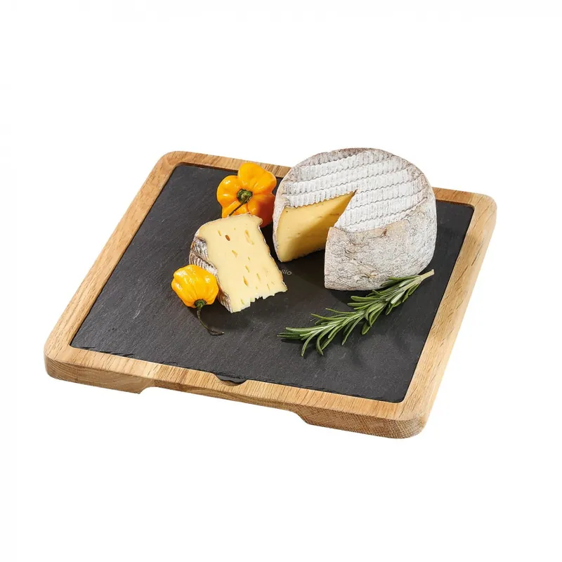Oferta limitowana Cilio Formaggio talerz do serwowania sera z dębową podkładką, łupek
