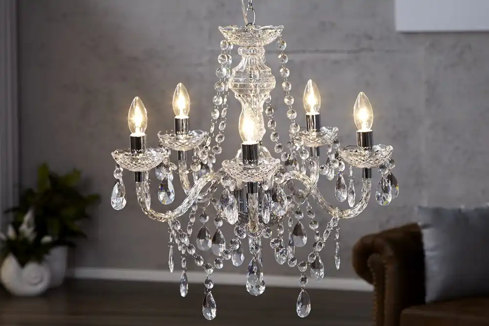 Hit sprzedaży Lampa wisząca Cristal 5-ramienny transparentna