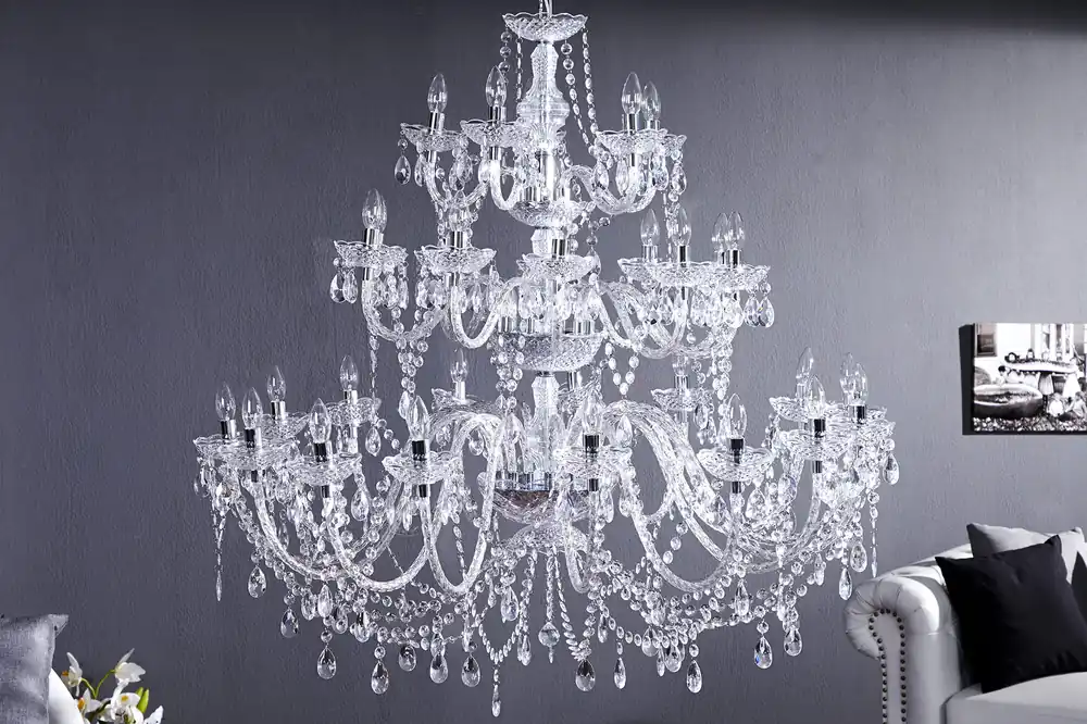 Lampa wisząca Cristal 30-ramienny transparentna Wysoka jakość