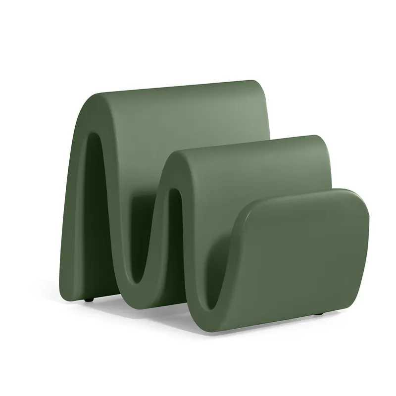 Popularny Stojak na gazety Wave ciemnozielony SMD - Lyxo Design