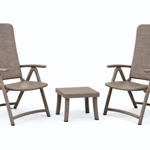 Oferta limitowana Zestaw stolik Rodi + 2 fotele Darsena tortora - Nardi