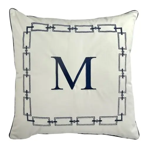 Tylko do końca tygodnia Poduszka Haftowana Dekoracyjna Monogram - Różne Kolory Tkanin35x55 cm