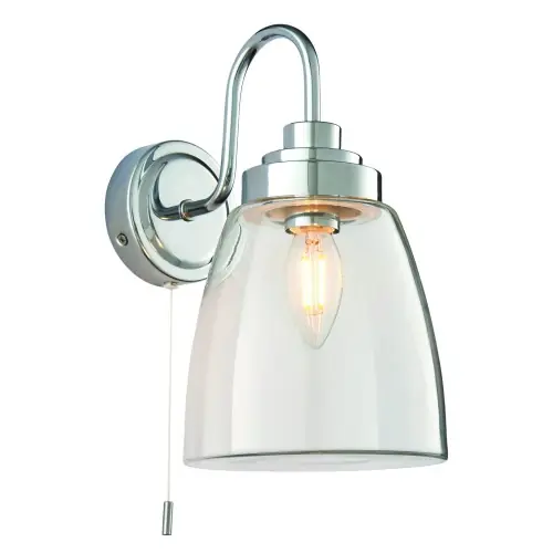 Kinkiet Ashbury Chrom, Szkło Wys. 27cm Ograniczona ilość