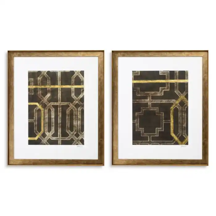 Dekoracja ścienna Print Trellis Pattern by Ethan Harper II set of 2 Eichholtz Zniżka
