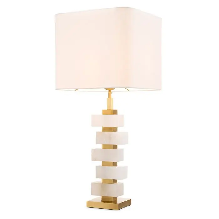 Nowy Lampa stołowa Amber alabaster Eichholtz