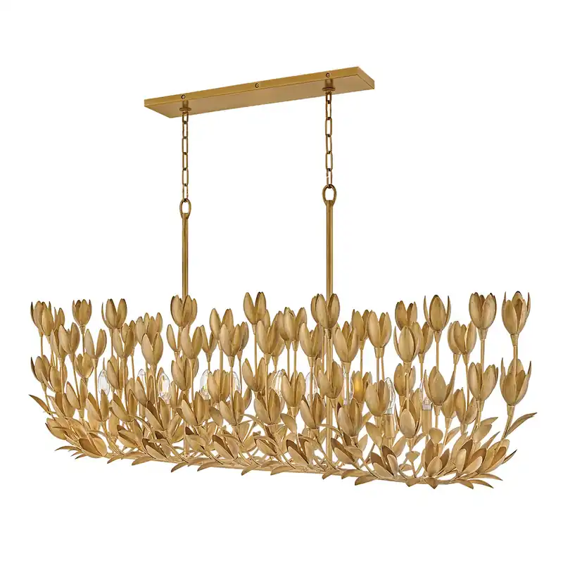 Lampa wyspowa Flora - 10 źródeł światła - Oksydowane złoto Ostatnia szansa