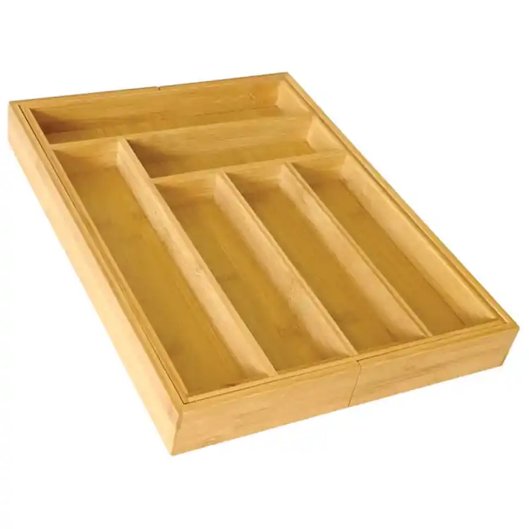 Wkład rozsuwany do szuflady na sztućce 33/52x43x5 cm King Hoff KH 1501 Bambusowy Organizer Do wyczerpania zapasów