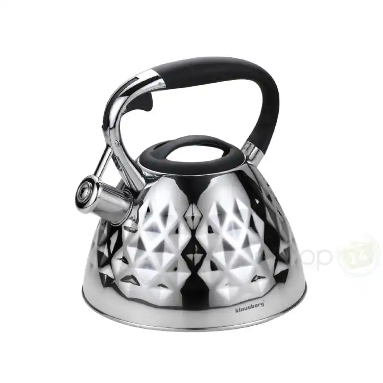 Czajnik ze stali Klausberg KB 7413 z gwizdkiem na indukcję 3 L srebrny Wyjątkowa oferta