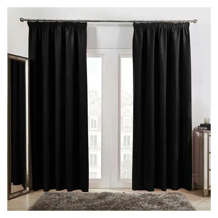 Zasłony grube Velvet na taśmie 140x250 cm czarne Super okazja