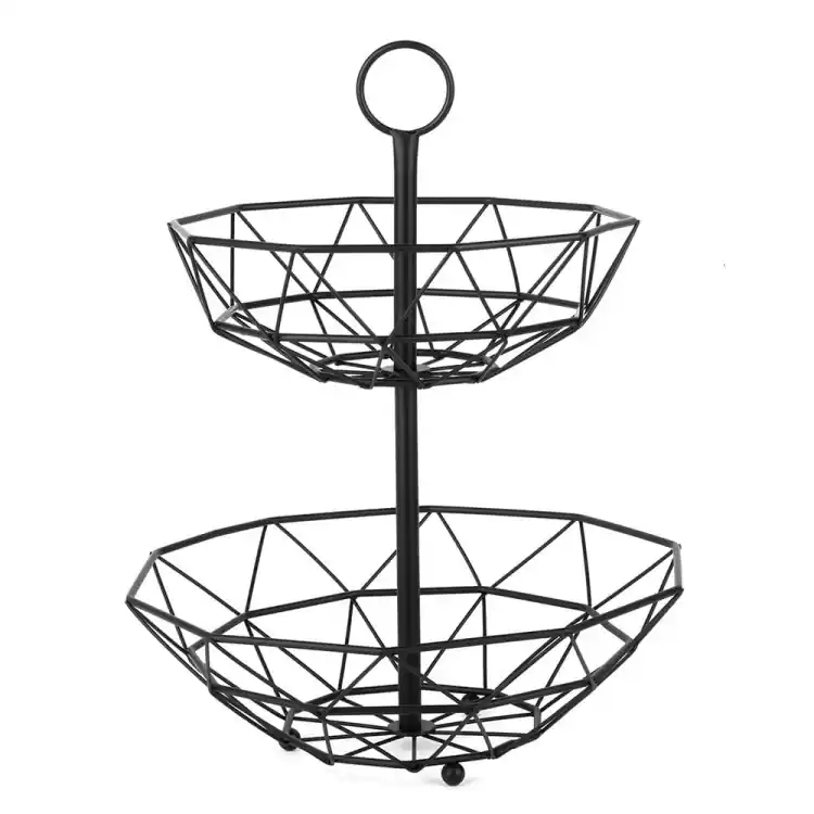 Oferta Koszyk na owoce dwupoziomowy geometryczny 2533 w stylu LOFT czarny