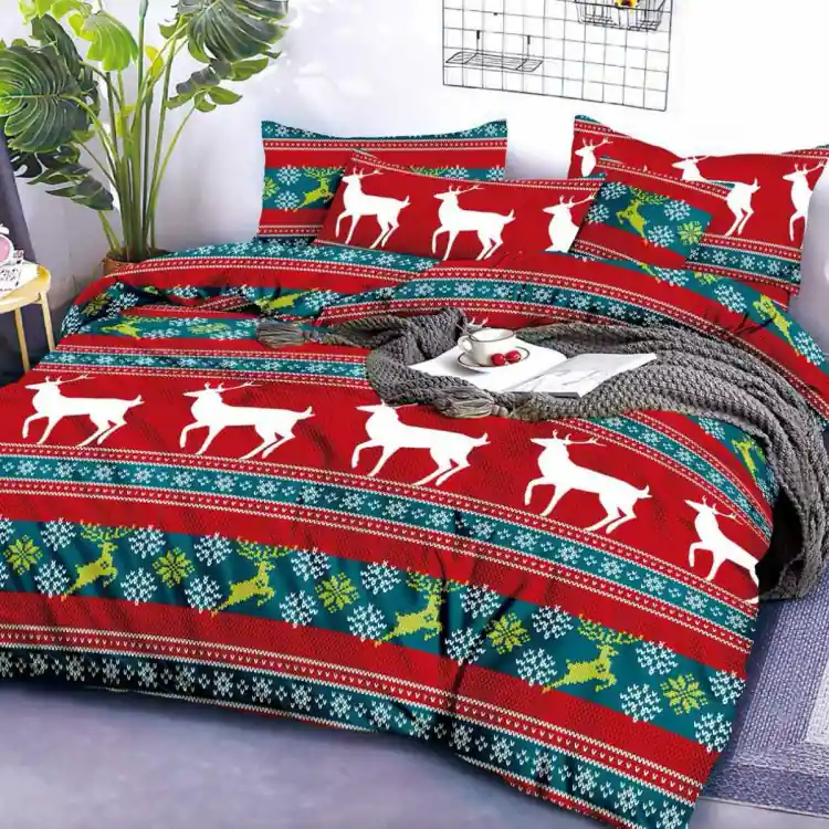 Rabat Pościel świąteczna 160x200 bawełniana 3D satynowa Cotton World komplet 3 części 604