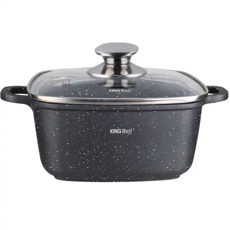 Wybór klientów Garnek marmurowy z pokrywką Kinghoff KH 1605 6.5 L na indukcję czarny