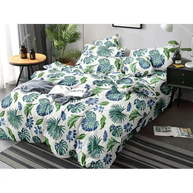Pościel 160x200 bawełna satynowa 3D Cotton World gruba 3 części 919 liście monstera jungle Ograniczona ilość