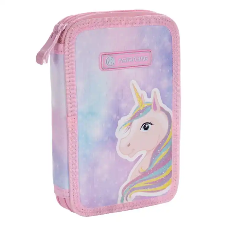 Nowość Piórnik dwukomorowy Astrabag pastelowy unicorn ombre