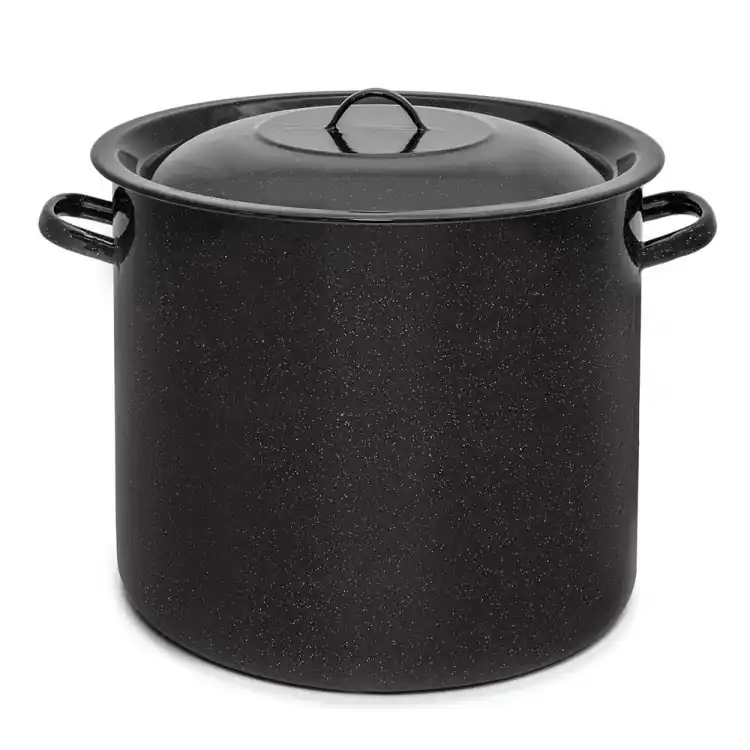 Garnek emaliowany czarny 31 L prosty duży kociołek z pokrywką 36 cm TR 5852 indukcja gaz Kup online